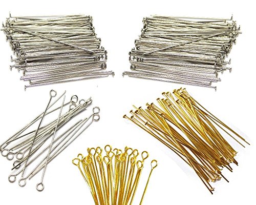 600 Kettelstifte Nietstifte 30mm x 0,7mm Versilbert Kopfstifte und mit öse Perlenstifte Gold Silber Prismenstifte 600 Kettelstifte Nietstifte 30mm x 0,7mm Versilbert Kopfstifte und mit öse Perlenstifte Gold Silber Prismenstifte von Perlin
