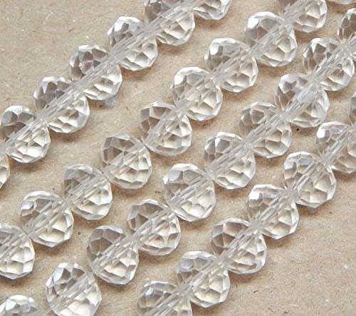 65 Stück Tschechische Böhmische Kristallperlen 8x6mm Tschechische Perlen CZ Glasschliffperlen Facettierte Rondelle (Crystal) von Perlin
