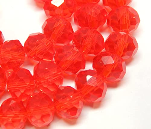 65 Stück Tschechische Böhmische Kristallperlen 8x6mm Tschechische Perlen CZ Glasschliffperlen Facettierte Rondelle (Rot) von Perlin