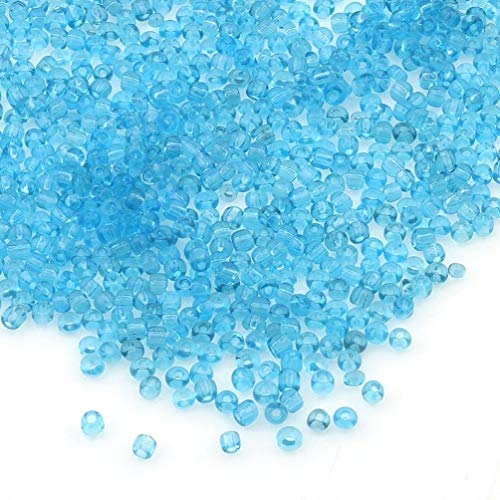 6500 Stück Glas Rocailles Perlen 2mm Transparent Farbe Set, 17 Farben, 11/0, Pony Perlen, Klar Mini Perlen, Seed Beads, (Aqua Blau) von Perlin