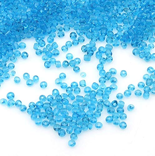 6500 Stück Glas Rocailles Perlen 2mm Transparent Farbe Set, 17 Farben, 11/0, Pony Perlen, Klar Mini Perlen, Seed Beads, (Blau) von Perlin