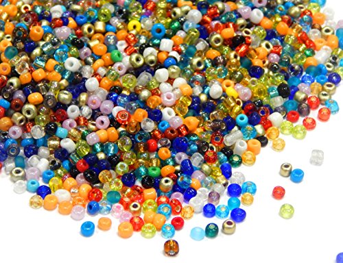 6500 Stück Rocailles Perlen 2mm, Glasperlen, Gemischte Farbe, 11/0, Pony Perlen, Mini Rund Perlen, Seed Beads von Perlin
