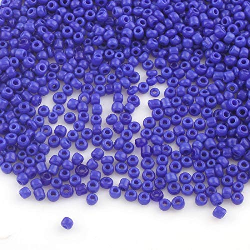 6500 Stücke Glas Rocailles Perlen 2mm Opak, Matt, 11/0, Pony Perlen, Opak gelüstert, Opaque Seed Beads, (Royal Blau) von Perlin