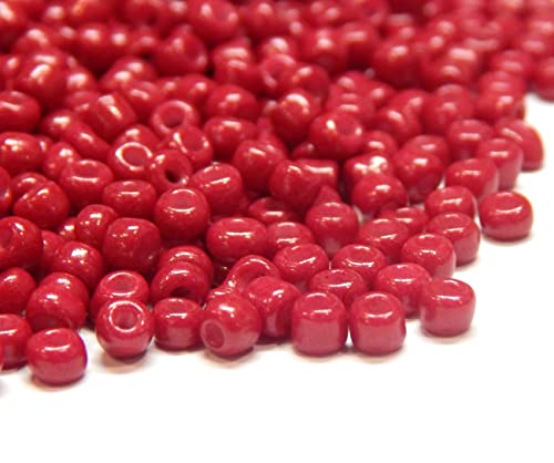 6500 Stücke Glas Rocailles Perlen 2mm Opak, Matt, 11/0, Pony Perlen, Opak gelüstert, Opaque Seed Beads (Weinrot) von Perlin