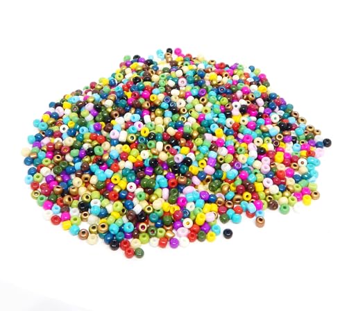 6500 Stücke Glas Rocailles Perlen 2mm Opak, Matt, 11/0, Pony Perlen, Opak gelüstert, Opaque Seed Beads (Gemischt) von Perlin