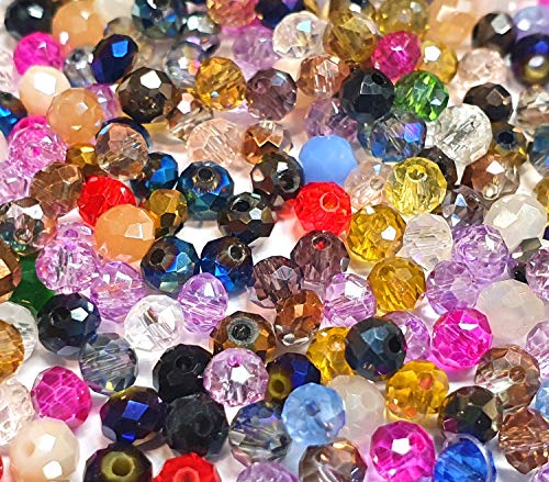 75 Stück Böhmisch Tschechische Kristall Perlen Glasperlen Bunte Gemischte Farbe Set 6x4 mm Facettierte Rondelle Glasschliffperlen Schmuckperlen von Perlin