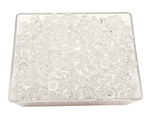750stk Crystal Kunststoffperlen 6mm Luxus Spacer Acrylperlen Doppelkegel Plastik Perlen für Bastelzubehör Schmuck Selber Machen von Perlin
