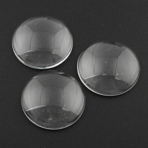 80 Stück Glas Cabochon 30mm x 7mm Dome Runde Transparent Cabochons für Fassung von Perlin