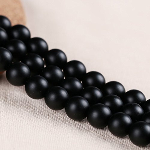 90 Onyx Matt Perlen 4mm Halbedelstein Edelstein Schwarz Kugel Gefrostet Schmuckstein Gemstone Beads G714 x 2 von Perlin