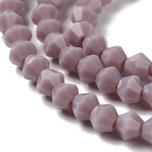 90stk Böhmische Kristallperlen 4mm Doppelkegel Tschechische Perlen Glasschliffperlen Glasperlen, Bicone Beads (Lila Opak) von Perlin