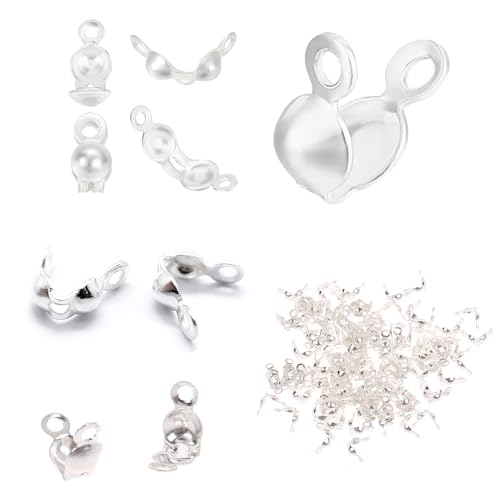 925 Sterling Silber Knotenabdeckungen Quetschkalotten Fädelkalotten Perlenkappen Umklappbare Perlenspitzen für Knoten und Schmuckherstellung 925 Sterling Silber Knotenabdeckungen Quetschkalotten Fädelkalotten Perlenkappen Umklappbare Perlenspitzen für Knoten und Schmuckherstellung von Perlin