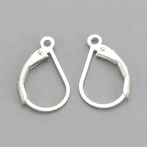 925 Sterling Silber Ohrhaken Ohrstecker Ohrringe Klapp Brisuren Ohrhänger Ohr-Verschluss Klappbügel 16mm - 1 Paar von Perlin