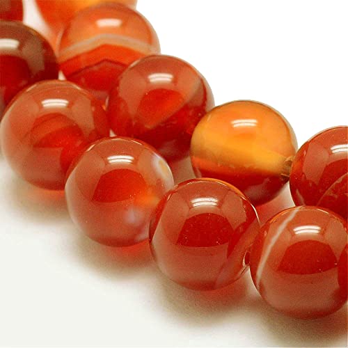 Achat Perlen Rund Rot 8mm Edelsteine Halbedelstein Edelstein Achat Stein Schmuck Kette Armband Agate Gemstone Beads G724 x2 von Perlin