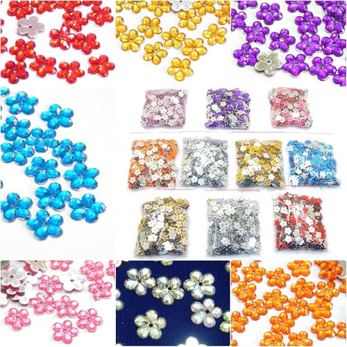 Acryl-Kristalle Nähschmucksteine Schmucksteine Set 2500 Stk, 10 Farben Blume Schmuck-Edelsteine mit Loch flacher Rückseite Kunstharz-Strasssteine für Textilien Kleidung Kostüme Acryl-Kristalle Nähschmucksteine Schmucksteine Set 2500 Stk, 10 Farben Blume Schmuck-Edelsteine mit Loch flacher Rückseite Kunstharz-Strasssteine für Textilien Kleidung Kostüme von Perlin