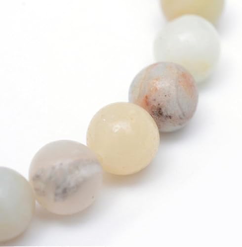 Amazonite Edelsteine Perlen 8mm 45 stück Amazonitperlen * A GRADE * Kugel Edelstein Natursteine Schmuckperlen Halbedelstein Naturstein mit Loch zum auffädeln für Schmuckherstellung von Perlin