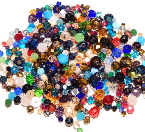 Böhmische Kristallperlen Glasperlen CZ Tschechische Glasschliffperlen 250 Stück Gemischte Größen Farbenmix Perlenset (Gemischt) von Perlin