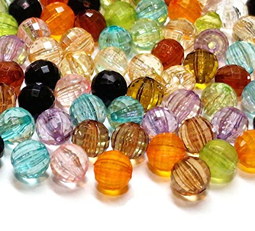 Crystal Kunststoffperlen Luxus Spacer Acrylperlen mit Lochung Rund für Schmuckdesign (Bunt 6mm 400 Stück) von Perlin