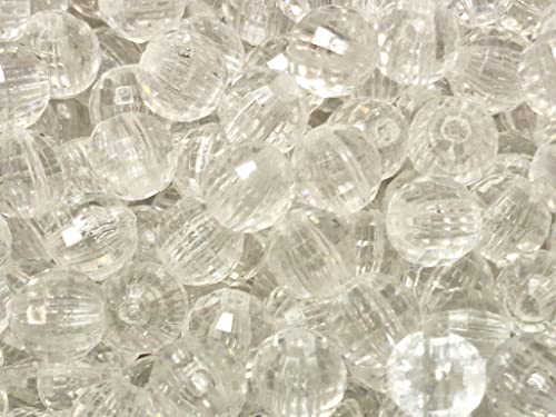 Crystal Kunststoffperlen Luxus Spacer Acrylperlen mit Lochung Rund für Schmuckdesign (Weiß Transparent 6mm 400 Stück) von Perlin