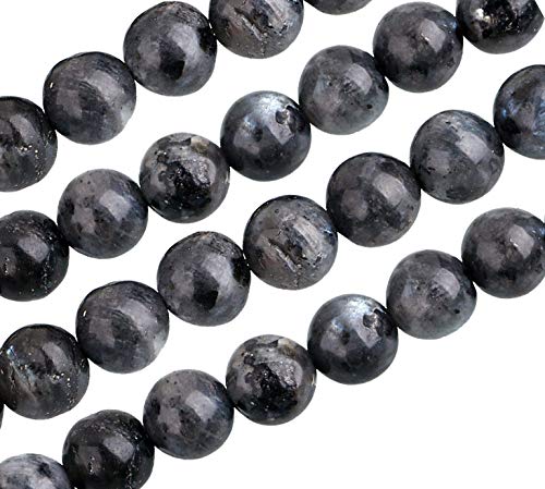 Edelstein Achat Perlen Labradorite Schwarz Weiss Rund 4mm 6mm 8mm Schmuckperlen Perlenkugel Gemstone Beads Schmuckstein Perlenkette (4mm 25 Stück) von Perlin