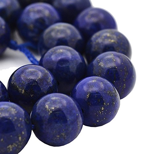 Lapislazuli Perlen 8mm Edelstein NATURSTEINE RUND BLAU 24 Stk Halbedelstein Edelstein Schmuckperlen Schmuckstein für DIY Kette Basteln G427 von Perlin