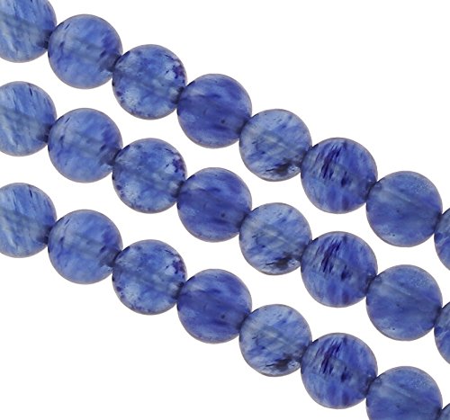 Edelstein Perlen 8mm Halbedelstein Schmuckperlen Schmuckstein Rund 30 Stück Edelsteine Perle mit Loch zum auffädeln (Blau Quarz Wassermelone) von Perlin