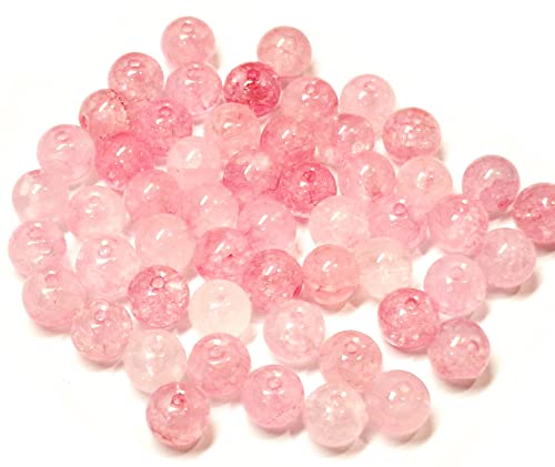 Edelstein Perlen Achat Stein Drachen-Muster Rund 8mm Halbedelstein Naturstein mit Loch zum auffädeln für Schmuckherstellung (Rosa) von Perlin