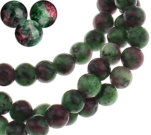 Edelstein Perlen Rubin in Zoisit, Ruby in Zoisite, 10/8/6/4 mm Kugel, Halbedelstein, Edelsteine (4mm 25 Stück) von Perlin