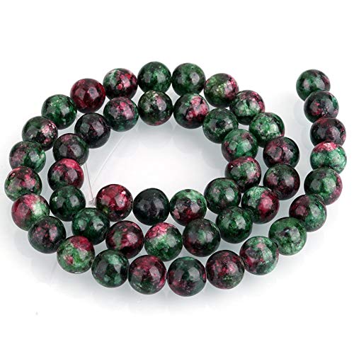 Edelstein Perlen Rubin in Zoisit Ruby in Zoisite 10mm Rund Halbedelstein Edelsteine Perle mit Loch zum auffädeln Schmuckperlen Schmuckstein G251 von Perlin