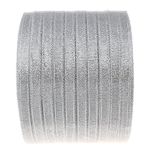 Funkeln Band diy Material für Organza-Schleife Gitzer Schmuckband doppelseitig Silbern Silberfarbig, Größe: ca. 6 mm breit, 25 Yards/Rolle,Preis pro 1 Rolle C255 Funkeln Band diy Material für Organza-Schleife Gitzer Schmuckband doppelseitig Silbern Silberfarbig, Größe: ca. 6 mm breit, 25 Yards/Rolle,Preis pro 1 Rolle C255 von Perlin