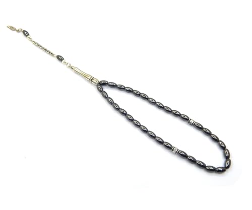 Gebetskette Gebetsperlen Schwarz Tesbih Tasbih Tespih Misbaha Subha 33, Muslimisches Islamic Mini Rosenkranz Armbänder Hämatitperlen Edelstein Perlen Oval 8mm Gebetskette Gebetsperlen Schwarz Tesbih Tasbih Tespih Misbaha Subha 33, Muslimisches Islamic Mini Rosenkranz Armbänder Hämatitperlen Edelstein Perlen Oval 8mm von Perlin