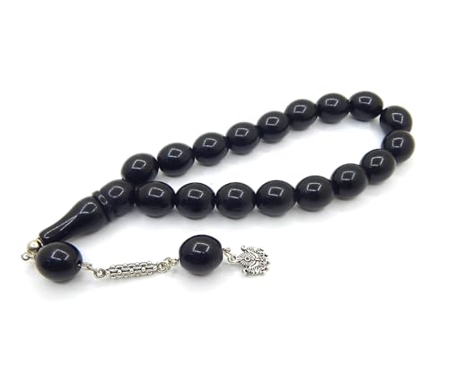 Gebetskette Gebetsperlen Tesbih Tasbih Tespih Misbaha Subha 17, Muslimisches Islamic Rosenkranz Armbänder Anbetungszubehör Schwarz Onyx Effekt Perlen Oval 18x13 mm Gebetskette Gebetsperlen Tesbih Tasbih Tespih Misbaha Subha 17, Muslimisches Islamic Rosenkranz Armbänder Anbetungszubehör Schwarz Onyx Effekt Perlen Oval 18x13 mm von Perlin