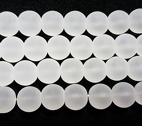 Gefrostete Glasperlen WEIß KUGELN 10mm Matt Strange Vereist Perle R59 Gefrostete Glasperlen WEIß KUGELN 10mm Matt Strange Vereist Perle R59 von Perlin