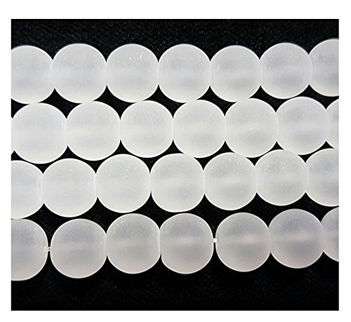 Gefrostete Glasperlen Weiß KUGELN 4mm Matt Strange Vereist Perle zum fädeln für DIY Schmuck Herstellung R81 von Perlin