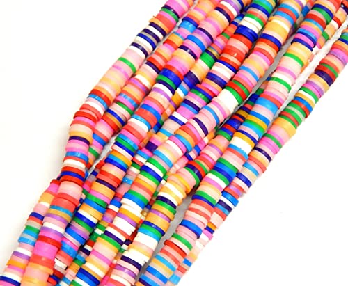 Heishi-Perlen, 2000 Stück, Polymer Clay Gemischte Farben Set, aus Vinyl, handgefertigt, 6 mm, Abstandshalter Heishi-Perlen, 2000 Stück, Polymer Clay Gemischte Farben Set, aus Vinyl, handgefertigt, 6 mm, Abstandshalter von Perlin