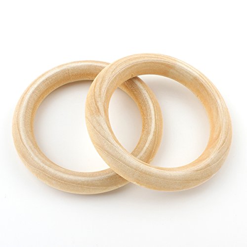 Holzring, Ø 55mm Holzringe Schmuck, 5stk Unvollendete glatten Holz Hoop Baby Kinder Spielzeug, Vorhangringe, Ringe aus Holz Holzring, Ø 55mm Holzringe Schmuck, 5stk Unvollendete glatten Holz Hoop Baby Kinder Spielzeug, Vorhangringe, Ringe aus Holz von Perlin