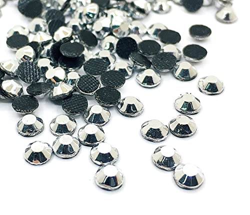 Hot Fix 4mm Glas Flache Rückseite Strasssteine SS16 2880 Stück Hotfix Steine Runde Kristall Edelsteine 3,4~4mm (Silber Metallic) von Perlin