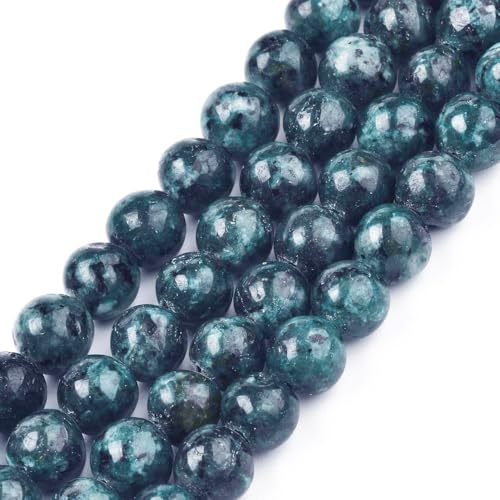 Jaspis Edelstein Strang Perlen, 6mm, Rund, 60 Stück, Schmuckperlen Halbedelstein für Schmuck Kette Armband (Blau) von Perlin