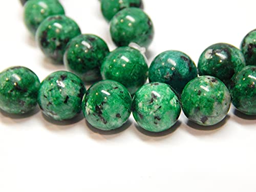 Jaspis Edelstein Strang Perlen, 8mm, Rund, 45 Stück, Schmuckperlen Halbedelstein für Schmuck Kette Armband (Grün) von Perlin