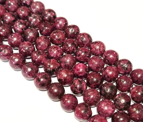 Jaspis Edelstein Strang Perlen, 8mm, Rund, 45 Stück, Schmuckperlen Halbedelstein für Schmuck Kette Armband (Rot) von Perlin