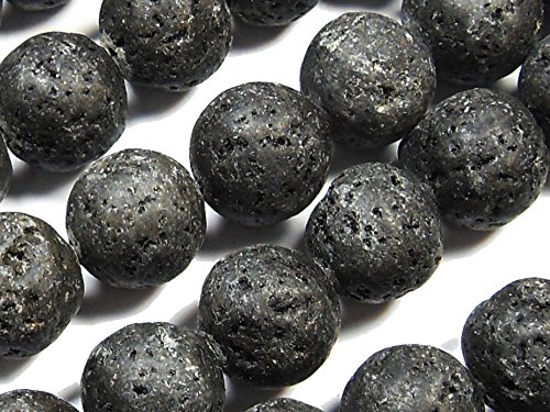 LAVAPERLEN 10mm Edelstein Naturstein lava Gemstone Beads SCHWARZ RUND 36 Stk Halbedelstein Edelsteine Strang Schmuckperlen Schmuckstein für DIY Kette Basteln L20 von Perlin