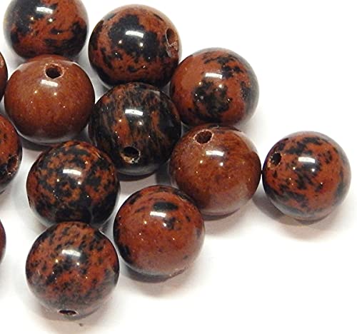 Mahogany Obsidian Roter Jaspis Edelstein Perlen, 8mm, Rund, Halbedelsteine, Schmucksteine Schmuckherstellung (8mm - 15 Stück) von Perlin