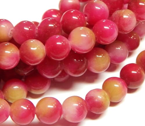 Malay Jade-Stein Edelstein Strang Perlen, 6mm, Rund, 60 Stück, Schmuckperlen Halbedelstein für Schmuck Kette Armband (Rot) von Perlin