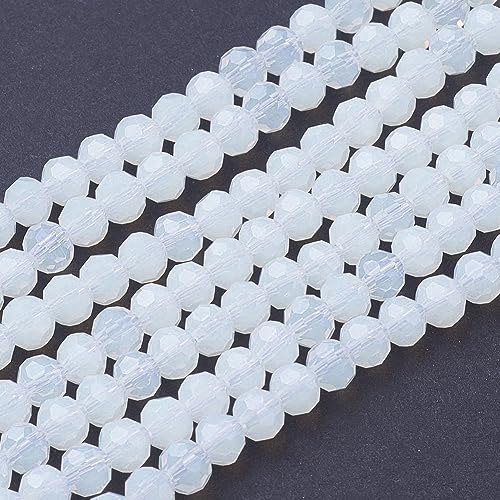 Mondsteine Edelstein Perlen Rund Weiß Opal Syntetischer Facettiert Halbedelstein Schmuckperlen Schmuckstein, Beads Gemstone (6mm) von Perlin