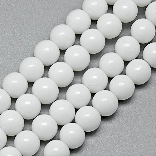 Naturstein Jade Perlen Halbedelstein 6mm OPAK Weißer RUND 50Stk Edelstein Jede Beads Perle Zum Fädeln für DIY Kette Basteln G224 Naturstein Jade Perlen Halbedelstein 6mm OPAK Weißer RUND 50Stk Edelstein Jede Beads Perle Zum Fädeln für DIY Kette Basteln G224 von Perlin
