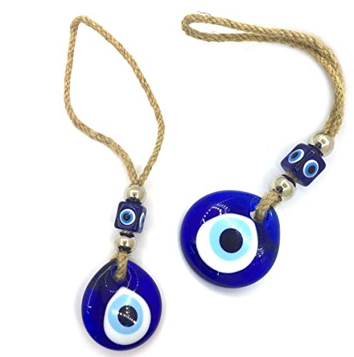 Nazar Boncuk Boncugu Türkisch Blau Auge Evil Eye Wandbehang 24cm Boese Auge, Ornament Amulett Dekoration Home Decor Schutz Segen Geschenk Glasperlen Anhänger von Perlin