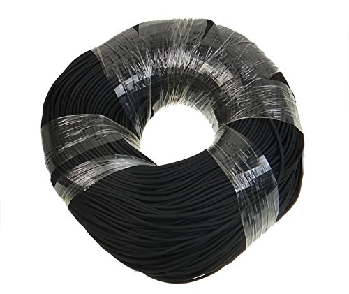PERLIN - 10 Meter KAUTSCHUKBAND KAUTSCHUKSCHNUR SCHWARZ 2mm Kunstleder Rund Basteln C69 von Perlin