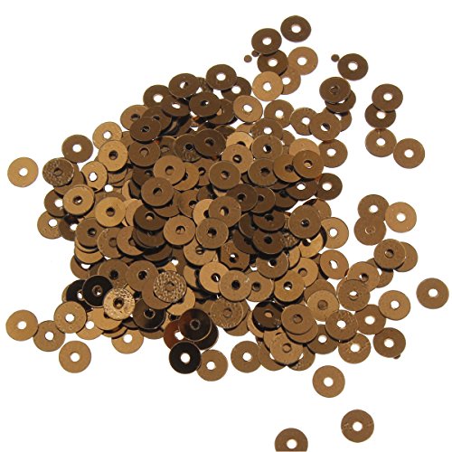 Perlin Pailletten Glatt Rund Perlen Ø 3mm 2400 Stk. und 4mm 1200 Stk. für Basteln Nähen Dekoration DIY Kleidung und Schmuck, Handwerk Metallic Sequin (4mm, Braun) von Perlin