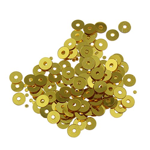 Perlin Pailletten Glatt Rund Perlen Ø 3mm 2400 Stk. und 4mm 1200 Stk. für Basteln Nähen Dekoration DIY Kleidung und Schmuck, Handwerk Metallic Sequin (4mm, Gold) von Perlin