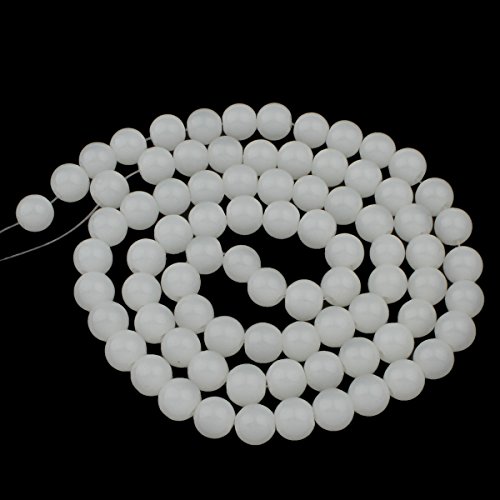 Perlen Edelstein Halbedelstein Beads Gem New 8mm WEIß JADE RUND 24Stk G79 von Perlin