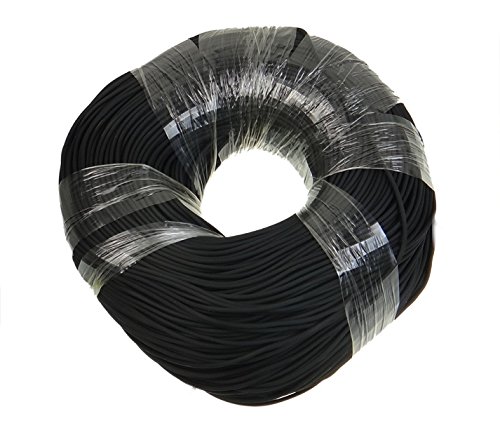 10 Meter Kautschukband 3mm Schwarz Kautschukschnur Rund, Kunstleder Band, Gummiband Schmuckband C84 x2 von Perlin